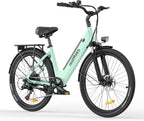 HillMiles 26" E-Bike mit 36V 13Ah Herausnehmbarer Batterie, 250W Elektrofahrrad für Herren Frauen, 25Km/H, Reichweite 80-100KM, 7-Gang Urban Commuter Electric Bike, MileCity1