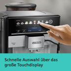 SIEMENS EQ.6 Plus s700 Fully Automatic Coffee Maker, 1500 W, Ceramic Grinder, Touch Sensor Direct Selection Buttons, Personalised Drinks, Double Cup Cover, Stainless Steel