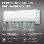 Kältebringer Split Klimaanlage 12000 BTU (3,7 kW) - R290 Kältemittel, kein F-Gas, Heizfunktion, WiFi & App, bis 60m², sehr leise, 5m Kupferleitung, A+++, Montagematerial, Bodenkonsole