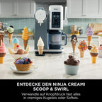 Ninja CREAMi Scoop & Swirl Eismaschine mit 2 Behältern, 13 Funktionen, für Eiscreme, Softeis, Gelato, Sorbet, Milchshakes und mehr, mit Mix-In-Funktion, Platinsilber, NC701EU