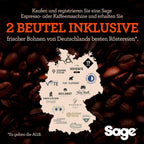 Sage The Barista Express, Kaffeemaschine, Gebürsteter Edelstahl | Kaffeemaschine mit manuellem Milchaufschäumer & Mahlwerk, Automatisches Mahlen, individueller Milchschaum