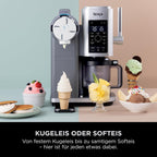 Ninja CREAMi Scoop & Swirl Eismaschine mit 2 Behältern, 13 Funktionen, für Eiscreme, Softeis, Gelato, Sorbet, Milchshakes und mehr, mit Mix-In-Funktion, Platinsilber, NC701EU