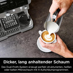 Ninja Luxe Premier 3-in-1 Coffee Machine with Grinder, Frother for Latte, Cappuccino, Cold Brew & Espresso, Up to 2 Cups, 4 Frothing Presets, Grey Metal ES601EUGM