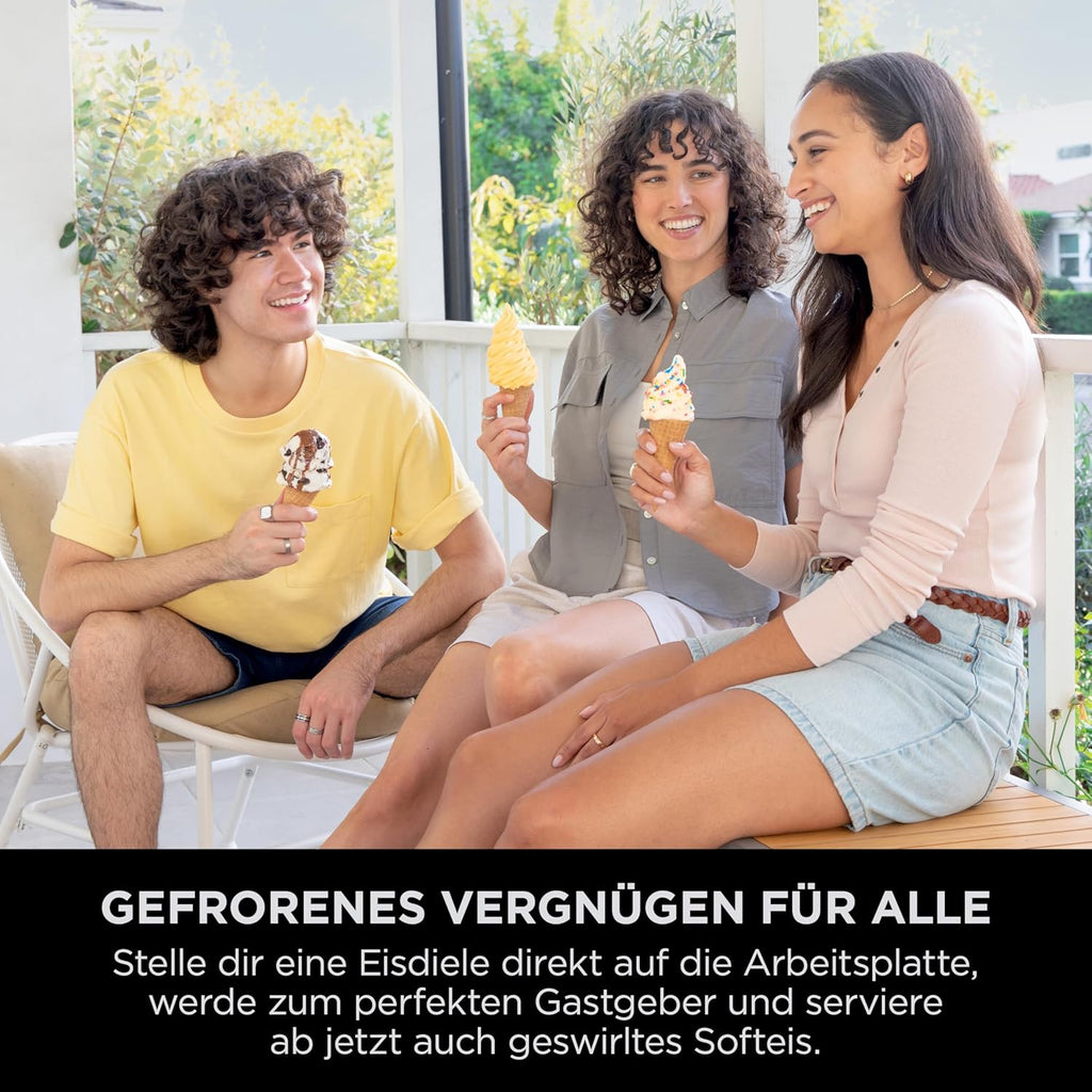 Ninja CREAMi Scoop & Swirl Eismaschine mit 2 Behältern, 13 Funktionen, für Eiscreme, Softeis, Gelato, Sorbet, Milchshakes und mehr, mit Mix-In-Funktion, Platinsilber, NC701EU